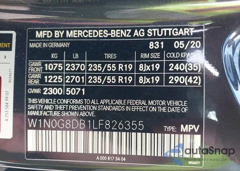 2020 Mercedes-Benz Glc 300 z USA, uszkodzony, nr VIN W1N0G8DB1LF826355